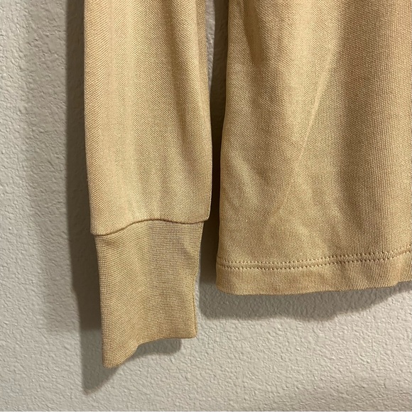 100% Mulberry Silk Winter Silks Tan Gold Stretch Turtleneck Top Shirt - Picture 4 of 7